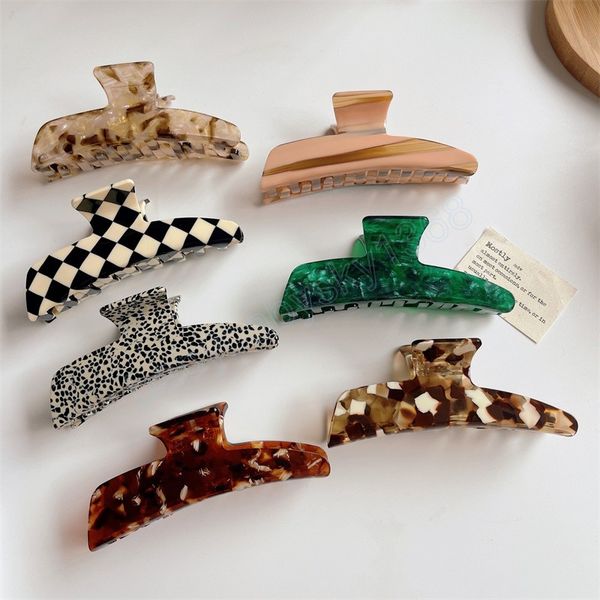 

fashion irregular acetate hair claw for women girls hair clips hairpins elegant barrettes chic 2022 hair accessories, Slivery;white