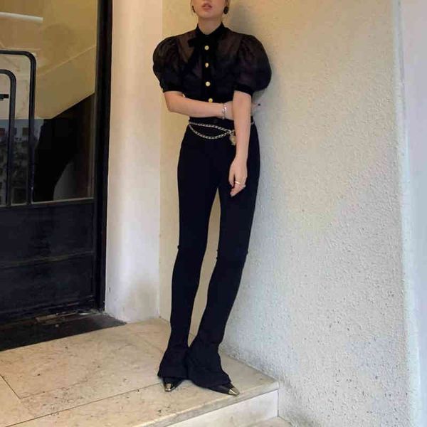 

casual dresses in the spring of 2022, slim fit high waist floor flared pants women's horseshoe hip lift design long q2d1, Black;gray