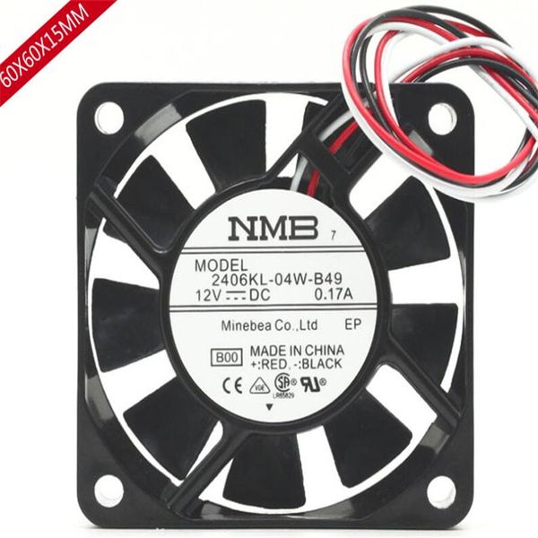 Originale NMB-MAT 6015 2406KL-04W-B49 12V 0.17A 6CM ventola di raffreddamento a tre fili