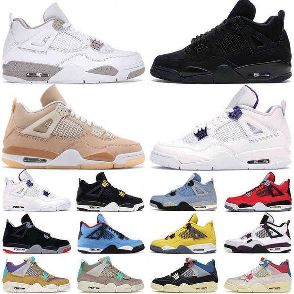 

mens outdoor shoes 4s jumpman 4 university blue black cat shimmer fire red bred metallic purple white oreo sail men sports sneakers