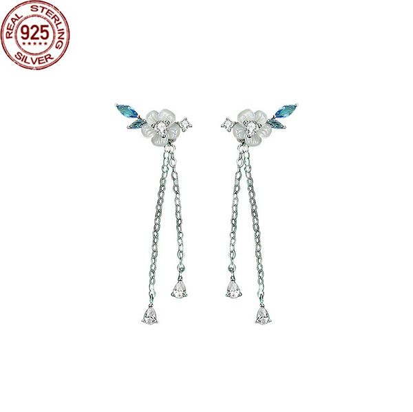 

new arrival 24 solar terms spring equinox plum blossom earrings charms female tassel zircon small fresh design for women korean style, Golden