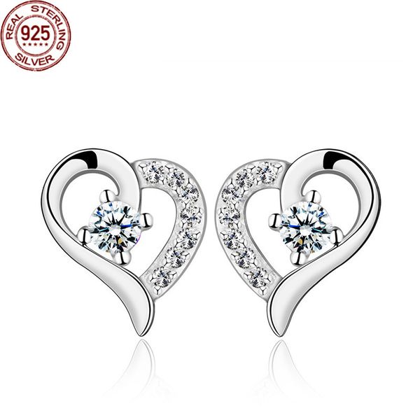 

popular love earrings charms s925 sterling silver jewelry women's korean style trendy versatile zircon female's wedding gifts, Golden