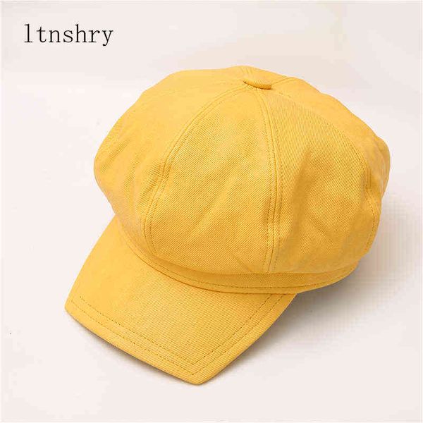 

2021 new fashion military cap for women winter buckle hat women army hat sailor hats black ladies beret caps j220722, Blue;gray