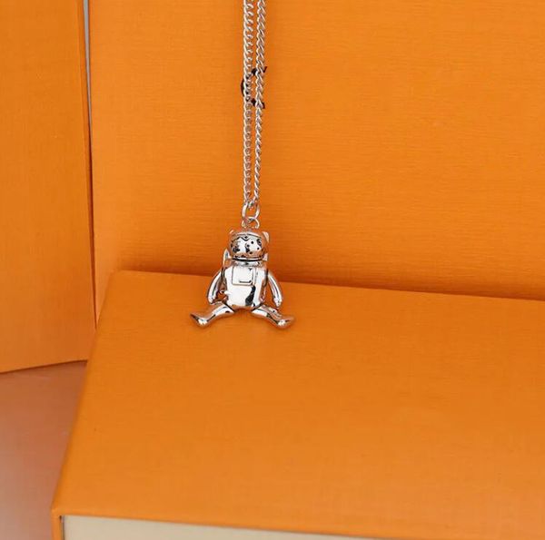 

the luxury jewelry louiseity gold pendants hipping bijoux designer viutonity astronaut necklace astronaut pendant sweater chain gift lvs, Silver