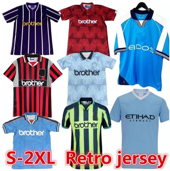 

retro man city soccer jerseys 72 98 99 00 11 1998 1999 2000 2011 2012 haaland eidos gallagher weah tevez kun aguero dzeko kompany vintage ma, Black;yellow