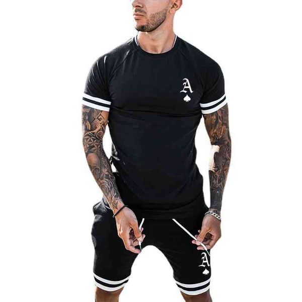 

men's sports suit men's short sleeve summer splicing s leisuremanufacturer custom sports suit, Gray