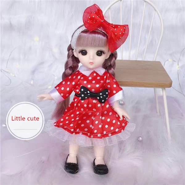 Mini bambola BJD da 16 cm 13 giunti mobili 1/12 bambola da principessa con capelli multicolori e vestiti possono vestirsi U 220822