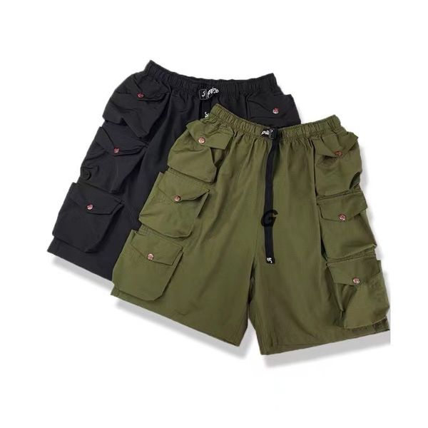 

pants multiple pockets shorts men women 1 army green shorts breechcloth inside tag label, Black
