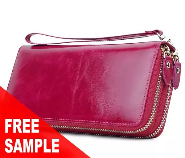 

click to apply sample this item and all items in this store 3 -first layer leather womens purse large-capacity double-layer zipper bag