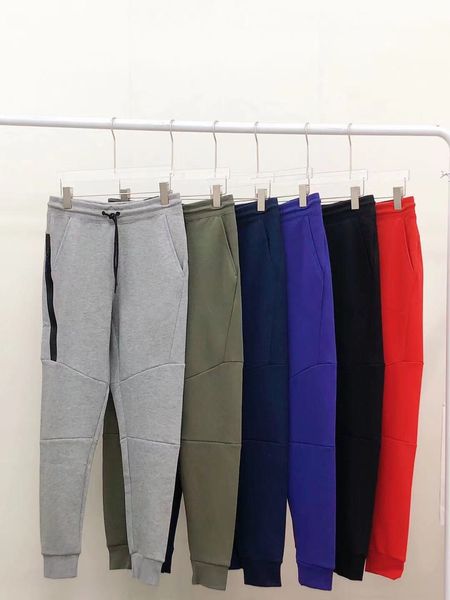 

red blue tech fleece sport space cotton trousers men bottoms mens joggers camo running pants 6colors asian size m-xxl, Black