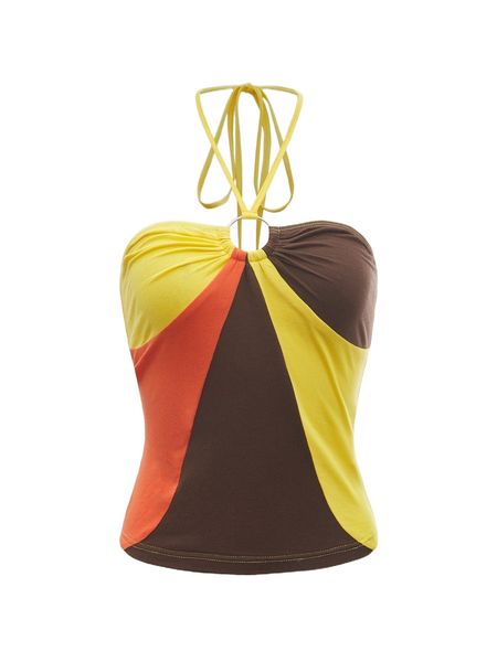 

mod colorblock o-ring front halter 88zv#, White