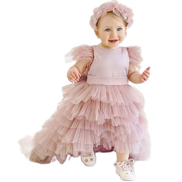 Kız Elbiseleri Prenses Elbise Kız Biber Partisi 1 Yıllık Doğum Giysisi Vaftiz Elbisesi Vestido Infantilgirl's