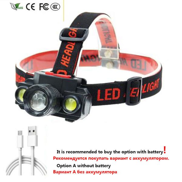 Nuovo XP-G Q5 COB Led Fishing Zoomable Headlight Utilizzando batteria ricaricabile 18650 Faro Field Work Camping Headlight Camping Light