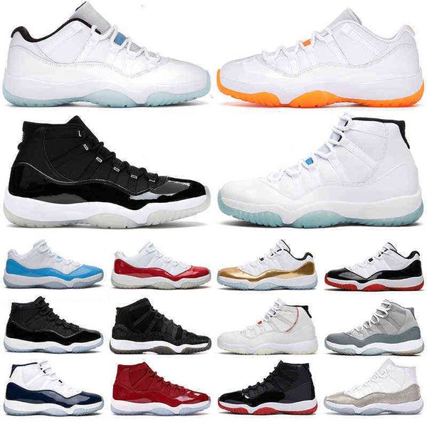 

jordens 4 men women outdoor shoes 11s 11 high low jubilee 25th anniversary bright citrus legend blue platinum tint mens trainers sneakers, Black