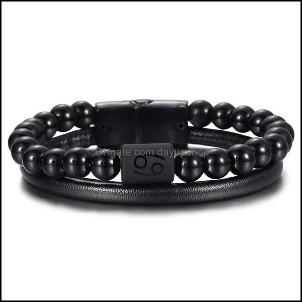 

charm bracelets zodiac sign constellation bracelet for men 8mm black glas dhnwm, Golden;silver