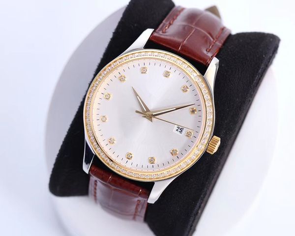 

2022 boutique men's watch all imported mechanical movement 316 stainless steel case strap 42mmmontre luxe, Slivery;brown