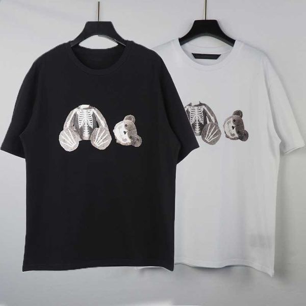 

men's designer 2022 summer men and women's cotton t shirt loose couple italian style simple skull hip hop short sleeve s-xxl, White;black