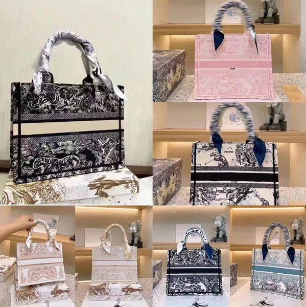 

designer women's totes canvas bags embroidery handbag street trend large capacity pattern letter pattern shopping shoulder bag purse