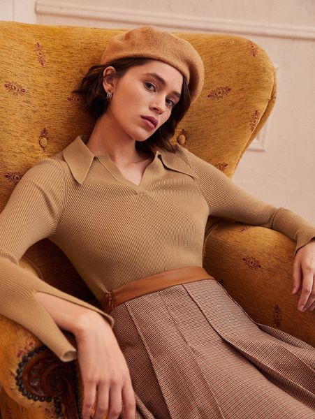 

motf premium wool mix split sleeve sweater g44t#, White;black