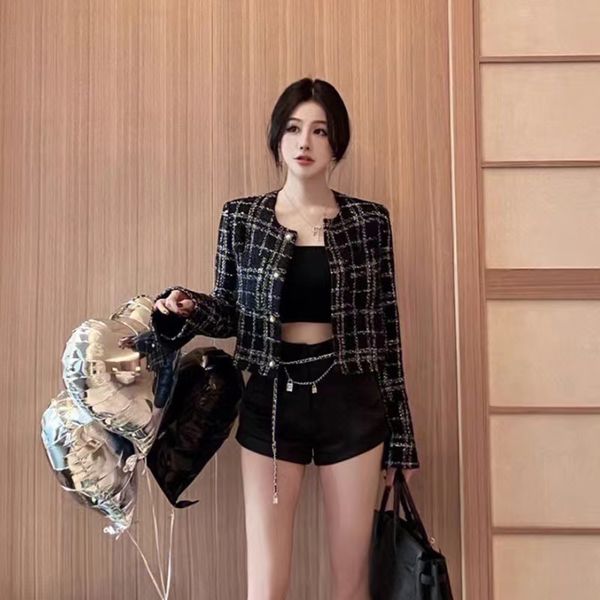 

brand jacket chan 2022 new women's autumn winter western suit jacket tweed coat designer high-grade casual spring coat birthday gift va, Black;brown
