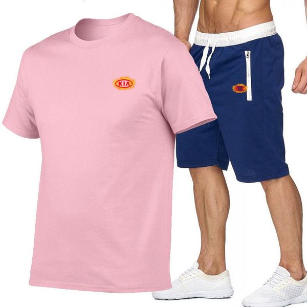 Herren-Trainingsanzüge für Herren, Sommer, Kia-Logo, Modetrend, schmales T-Shirt, Kurzarm-Shorts, Anzug, Roman, lässig, vielseitig