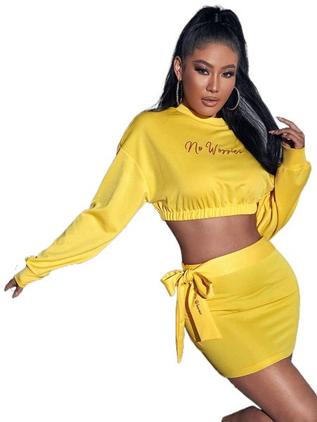 

sxy letter embroidery drop shoulder crop pullover h6pu#, Black