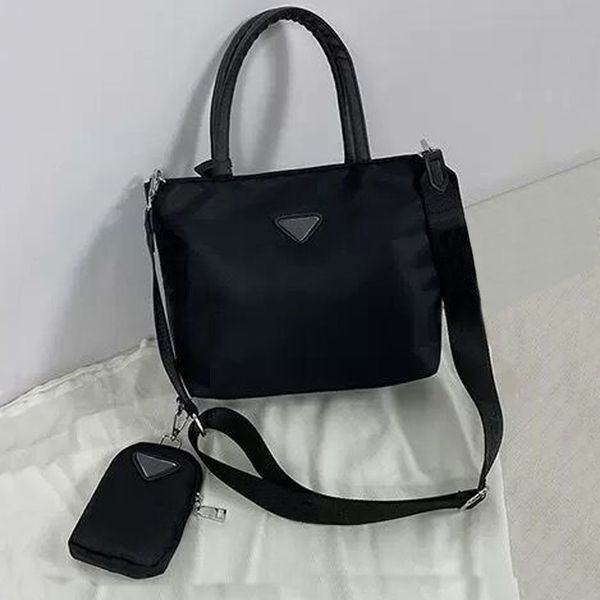 

luxury shoulder bags designer womens purse business white collar tote bags for work nylon zipper 2 in 1 handbag black women wallet crossbody