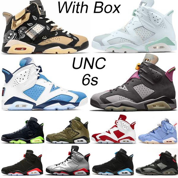 

2022 with box mens basketball shoes 6s high og jumpman 6 unc bordeaux gold hoops dmp oregon black infrared tifany blue carmine hare oreo men, White;red