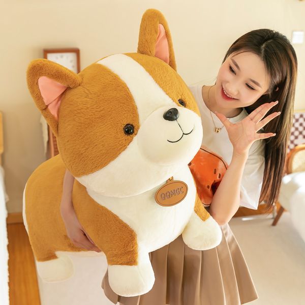 Супер милый мультфильм Corgi Plush Toy Big Fat Dog Doll Sleephy Pillow Ploupy Doll для девочек -детей подарок 35 дюймов 90 см DY10087