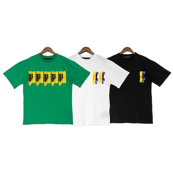 

2022 leopard print decapitated bear letter print short sleeve loose joker round neck t-shirt for men and women lovers 88, White