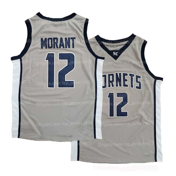 Пользовательские обратные платы Ja Morant # 12 Баскетбол средней школы Джерси мужская сшитая любое название номер xxs-6xL высочайшее качество