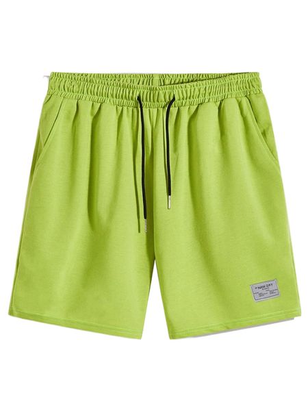 

men patched detail drawstring track shorts 827n#, White;black