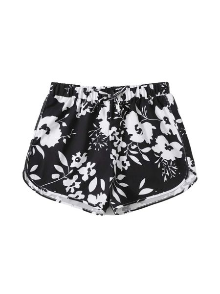 

random floral print knot front bikini bottom c8xh#, White;black