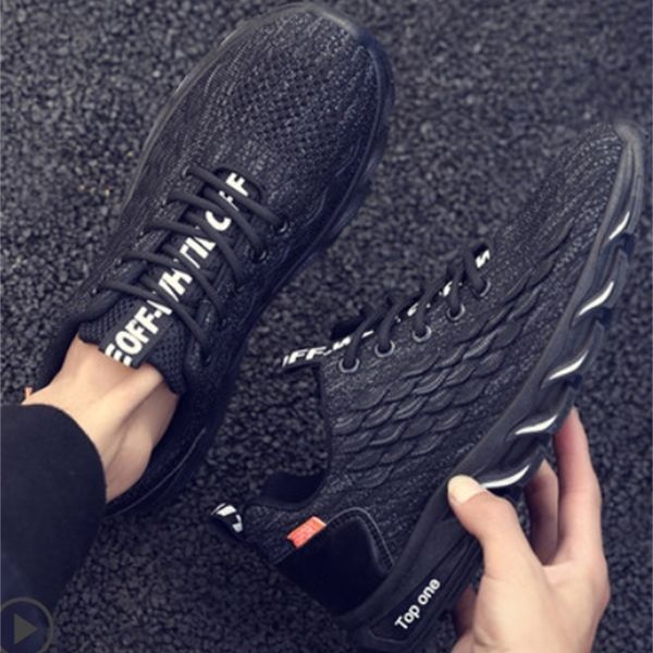 

men shoes casual white sneakers mens trainers air cushion men sneakers 220513, Black