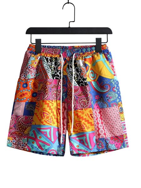 

romwe guys patchwork drawstring shorts x3pa#, White;black