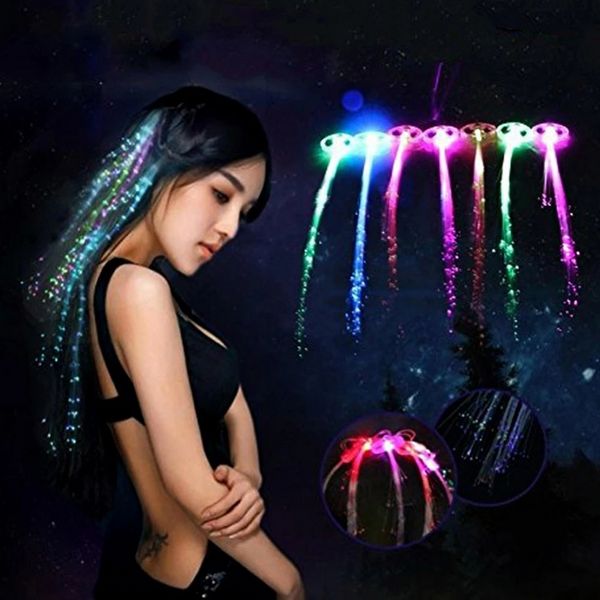 Hogard B0630e Haar Geflochtene Clip Haarnadel Bunte LED Glowing Flash Perücken Halloween Show Neujahr Party Weihnachten Decor Liefert