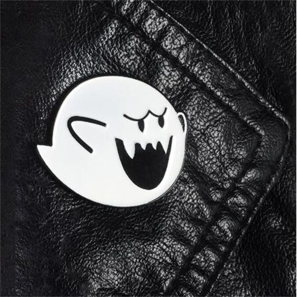 

super pins boo brooches badges hard enamel pins backpack bag hat leather jackets fashion accessory super white ghost bros gifts gc1466, Gray