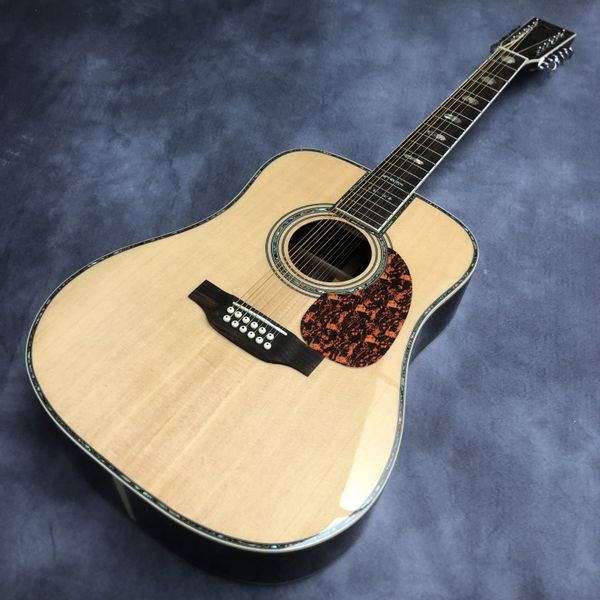 

41 inch guitar solid wood spruce d45 series 12 string acoustic