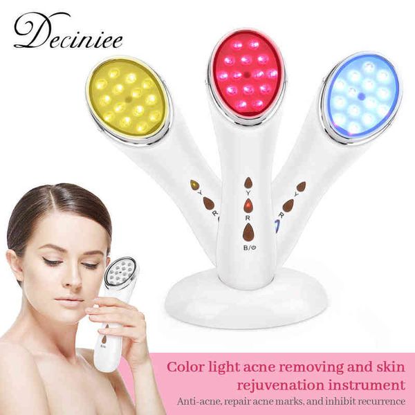 Professionale LED Photon Skin Rejuvenation Machine 3 Color Therapy Rughe Trattamento di rimozione dell'acne Apparecchiature per il viso Massager220429