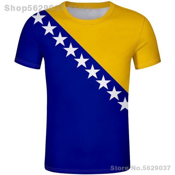 BOSNIEN UND HERZEGOWINA T-Shirt kostenlos benutzerdefinierte Name Nummer bosnisch Bih Land T-Shirt Ba Flagge DIY Druck po kroatische Kleidung 220609