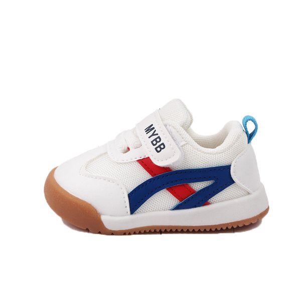 

brand baby sneakers kids first walkers autumn 2022 new soft-soled toddler shoes mesh breathable female babies non-slip shoes eur size 16-20, Black;red