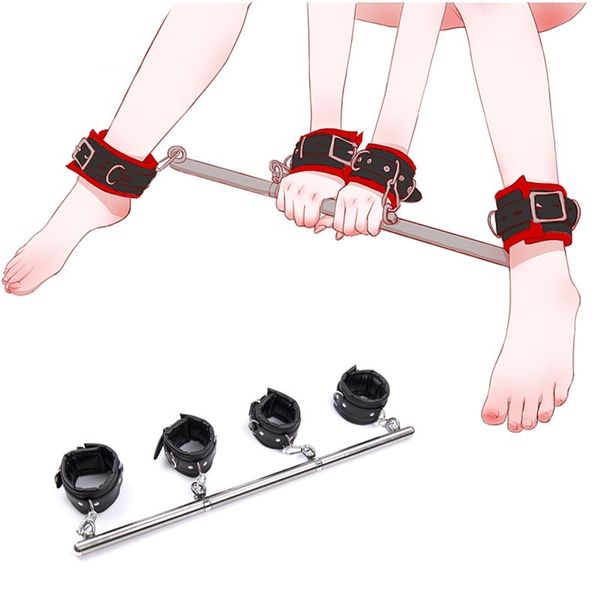 BDSM Rimovibile In Acciaio Inox Spreader Bar Manette Caviglia Slave Costumi Cosplay Bondage Adulti SM Giocattoli sexy Per Le Coppie