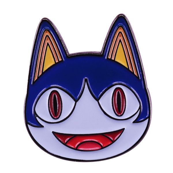 

animal crossing villager enamel pin smile rover brooch pin, Blue