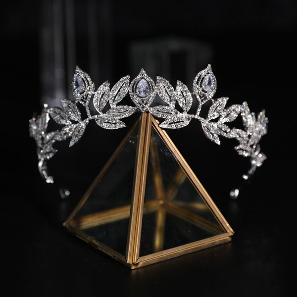 Corona di strass Copricapo Tiara Copricapo Matrimonio Gioielli da sposa Queen Pageants Fascia per la decorazione della testa