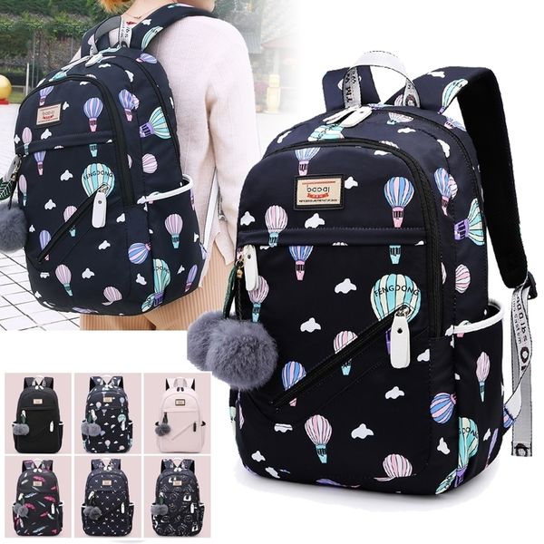 

fashion printing teenage girls children student school bag high capacity backpack travel women school bag pack bagpacks y200328