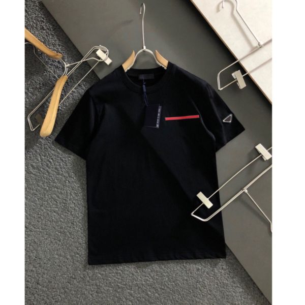 

mens classic casual t shirts tees custom silk fabrics comfortable feel silky triangle metal decoration luxury brand p t-shirt high-density s, White;black