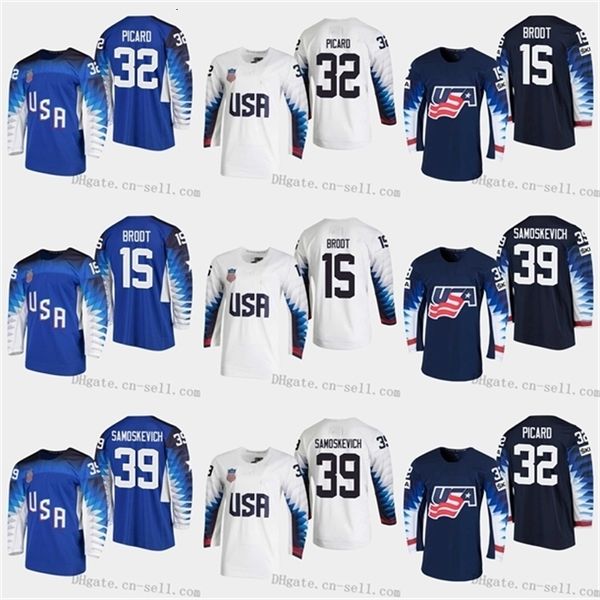 CeUf 2019 IIHF Frauen-Weltmeisterschaft USA TEAM 15 Sydney Brodt 32 Shelly Picard 39 Melissa Samoskevich Leeres Eishockey-Trikot