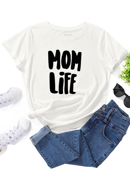 

letter graphic round neck tee z8xq#, White