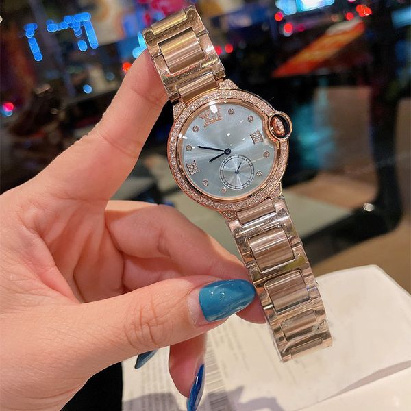 

women watch diamond watches womens wristwatch ladies wristwatches 36mm stainless steel strap design fashion wristwatch, Slivery;brown