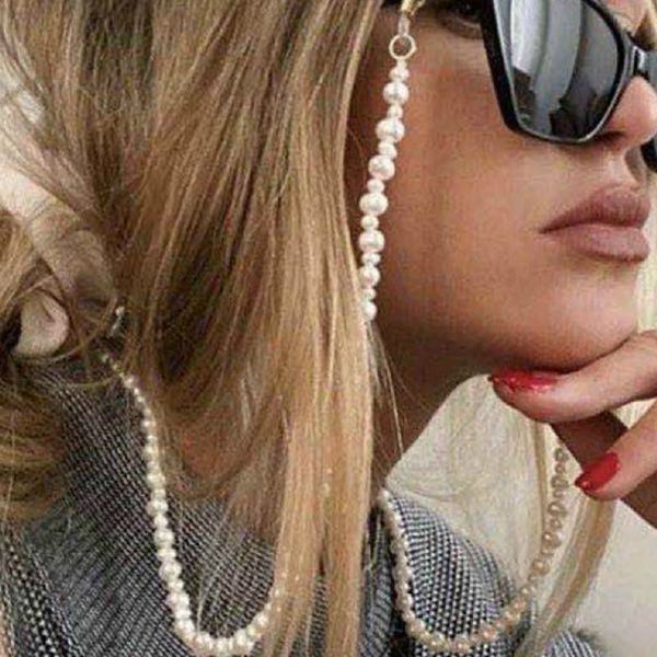 

chic irregular imitation pearl glasses chain hanging neck chain rope lanyards sun accessories 220615